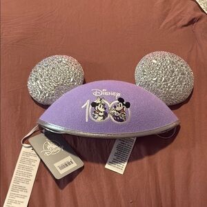 Disney Purple and Silver Mickey Ears Hat
